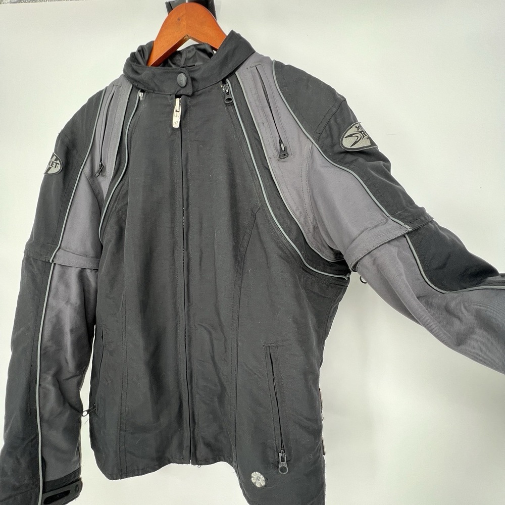 Women's Joe Rocket Motorcycle Jacket Lined Size Medium Black Gray - Picture 4 of 16